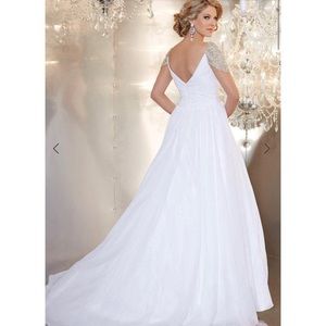 Panoply Crystal Cap Sleeve Twisted Bodice Gown